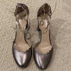 Chloe Elegant Metallic Ankle Strap Women's Shoes